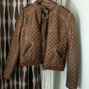 Forever 21 quilted moto jacket vegan faux leather